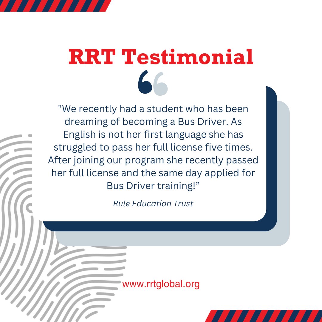 We're proud to support the Rule Education Trust by sponsoring a car for their Driver Training Program, and to hear that it's helping people achieve their dreams like this really makes our day! 🌞🚌❤️ #RRTcares