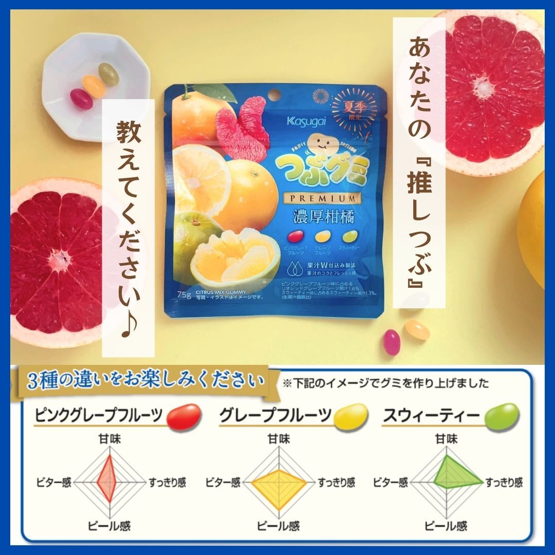 ❤💛💚❤💛💚❤​ つぶグミPREMIUM 🎆濃厚柑橘🍊​ ❤💛💚❤💛💚❤​ 夏に