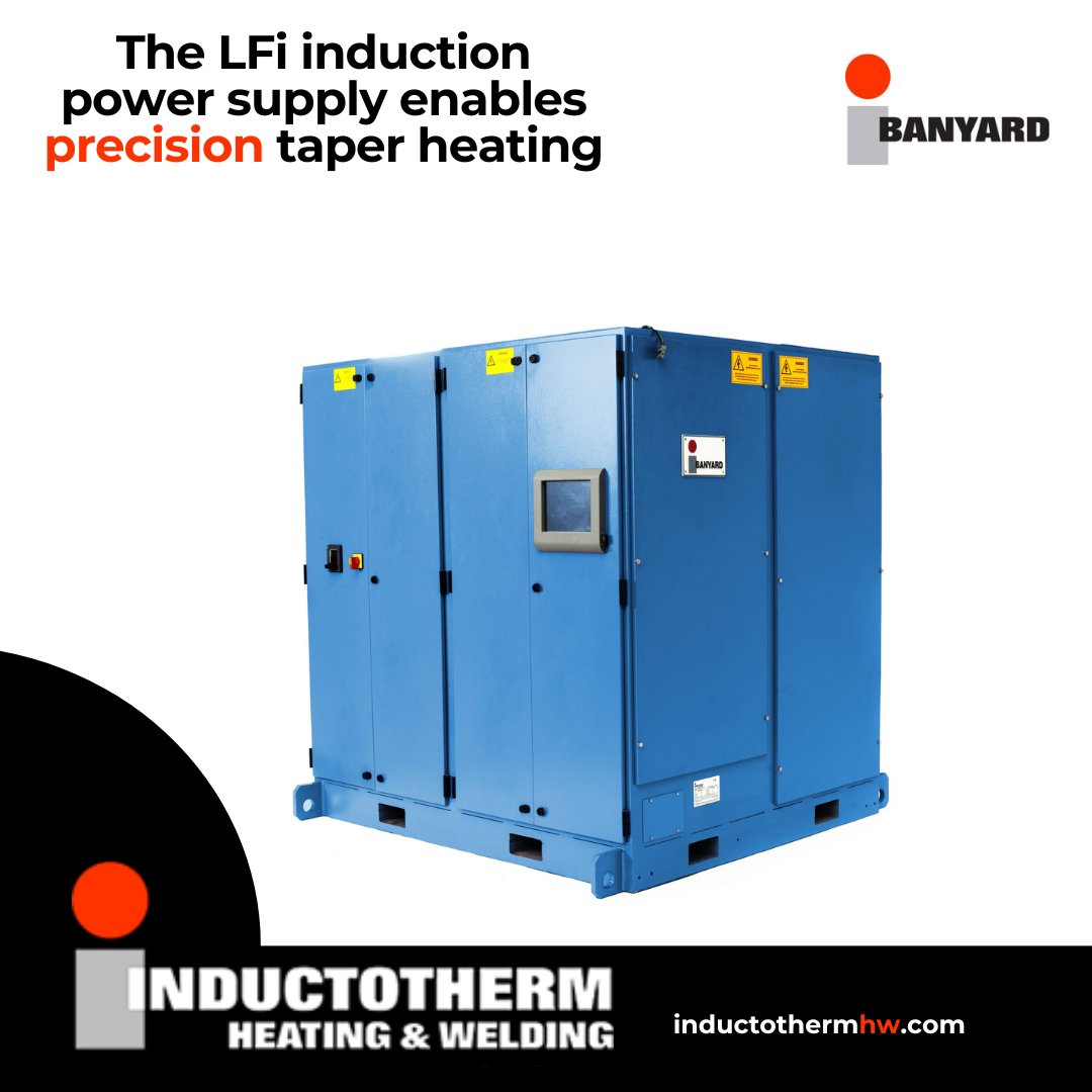 The LFi induction power supply enables precision taper heating for the Banyard multi control zone induction coil tech. These low frequency IGBT convertors come with up to 6 independent control zones, with minimal inter-zone losses &amp; a selectable frequency
inductothermhw.com/products/lfi-i…