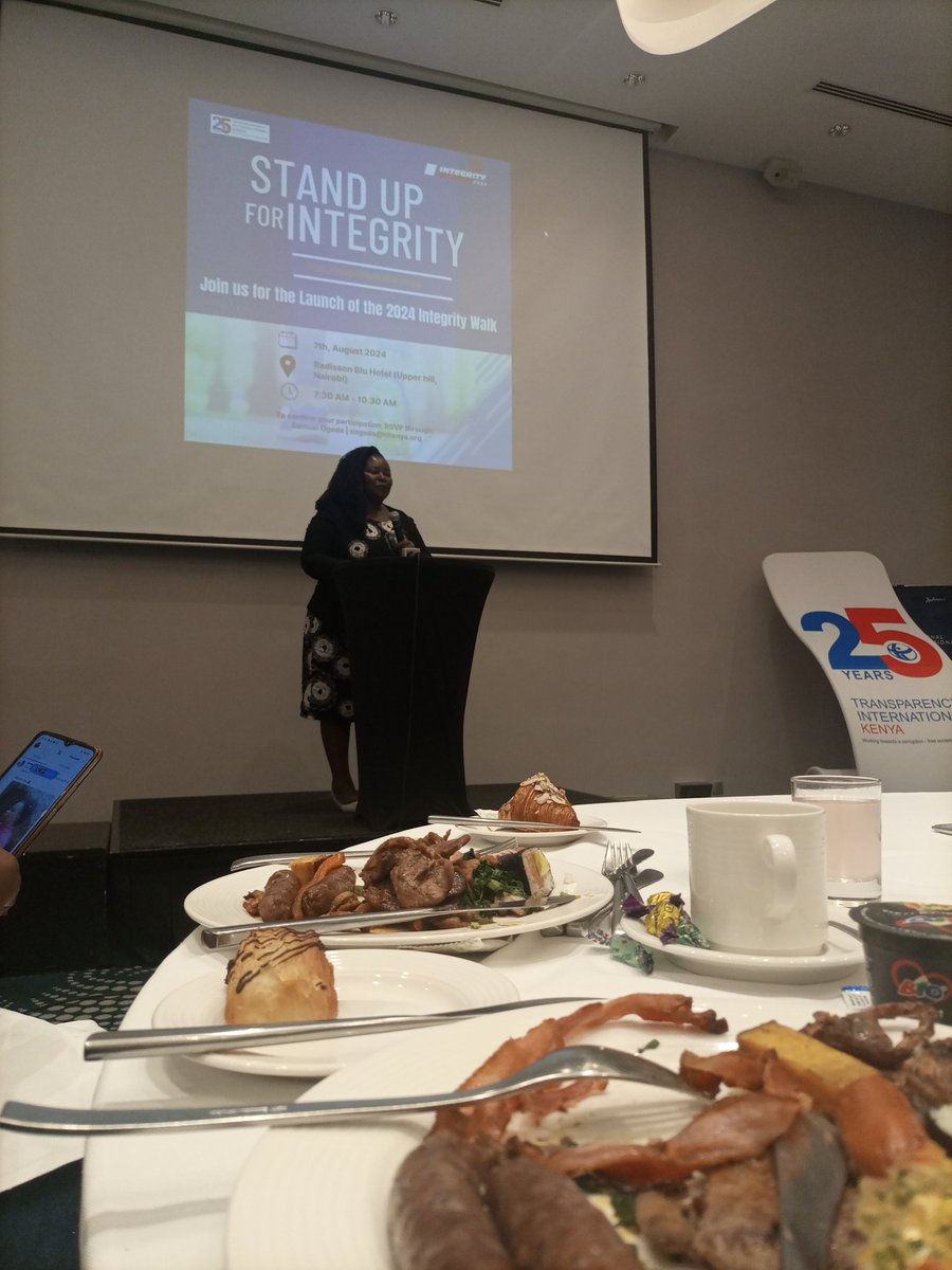 NyamburaKamotho's tweet photo. At the breakfast launch of the #integritywalk hosted by @anticorruption Kenya at the @RadissonBlu this beautiful morning. We are against corruption and will walk to convey the same message #istandforintegrity 🙂 https://t.co/dYARJ7yDKO