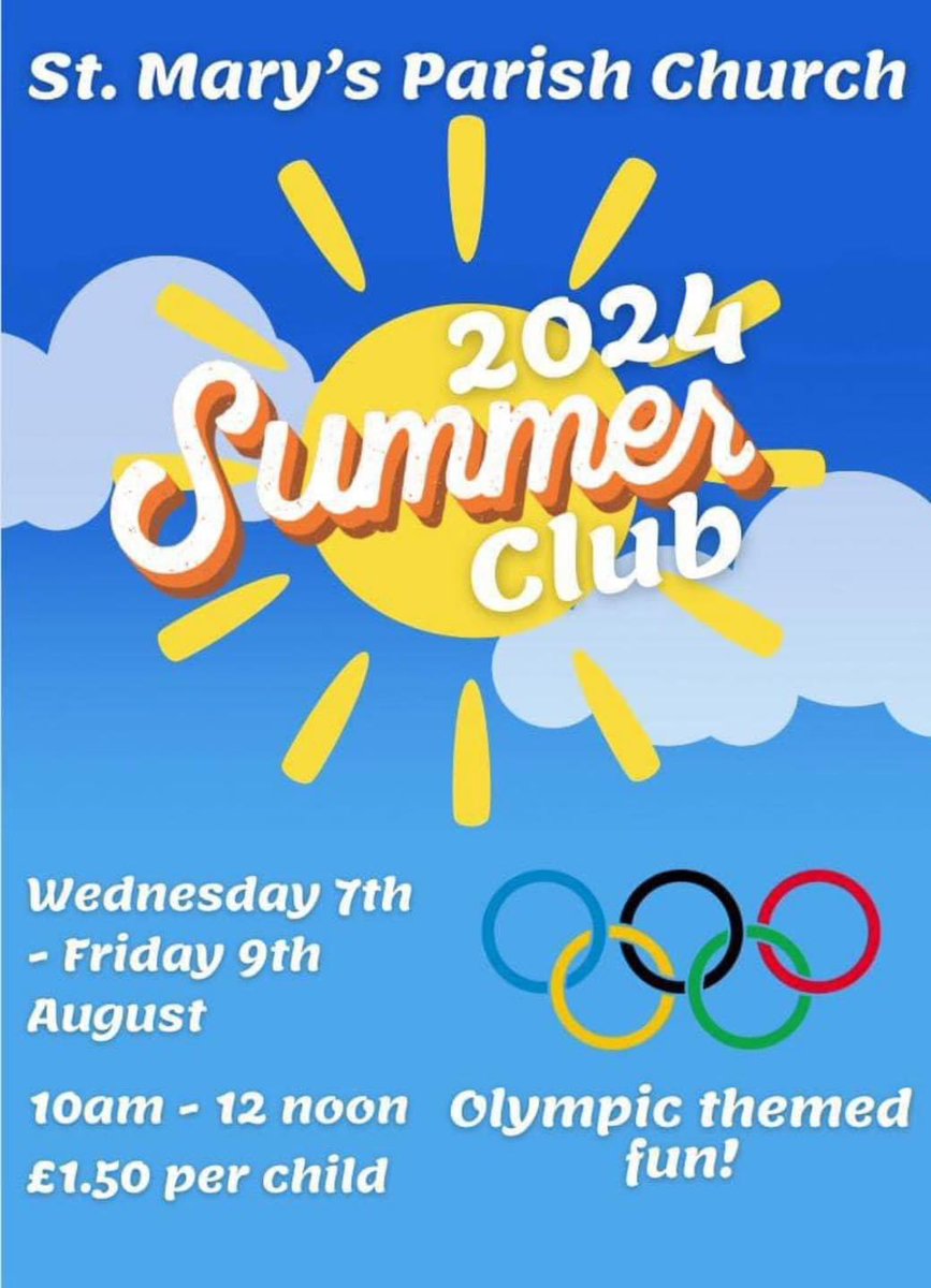 Our Summer Club starts today at 10am. It is open to everyone from the local community. No need to book, simply turn up and register each day ☀️😎