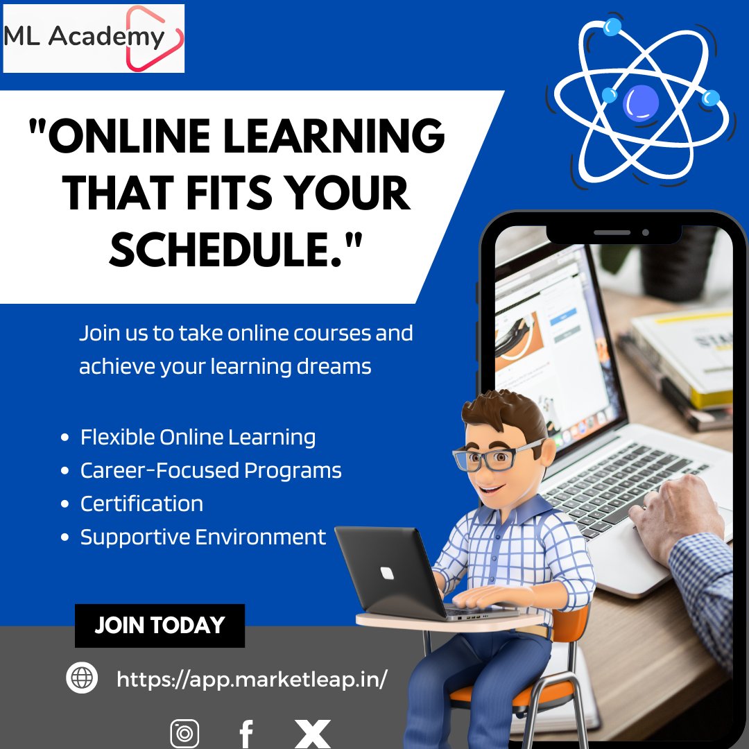 ML_Academy_'s tweet photo. 🚀 Unlock Your Potential with ML Academy! 🚀

Are you looking for a flexible and career-focused learning experience? At ML Academy, we offer online courses that fit your schedule and help you achieve your learning dreams. 🌟
📲 Follow us for updates
Join https://t.co/exRgMgbEuY https://t.co/TiljGQCiWy