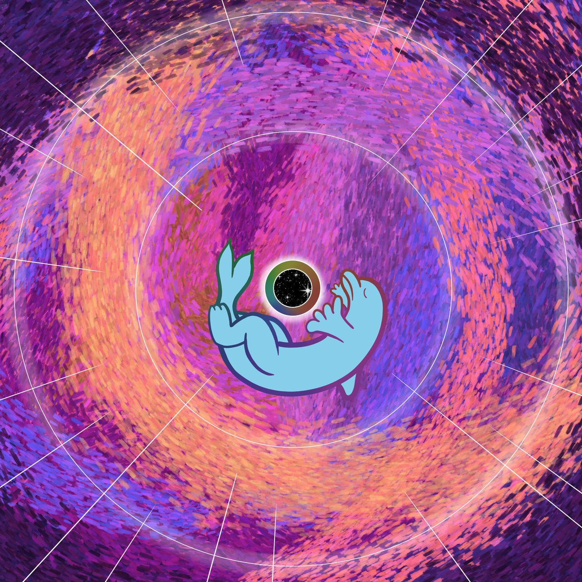 A dolphin and his cosmic orb