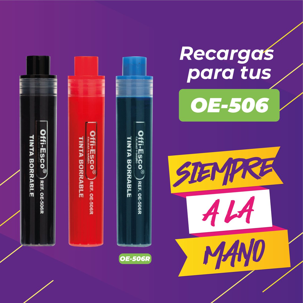OffiEsco's tweet image. Perfecto para #colegios y universidades, #disponible en negro, rojo y azul. ¡Rendimiento garantizado! 🎨✍️ #OffiEsco #Educación #Marcadores