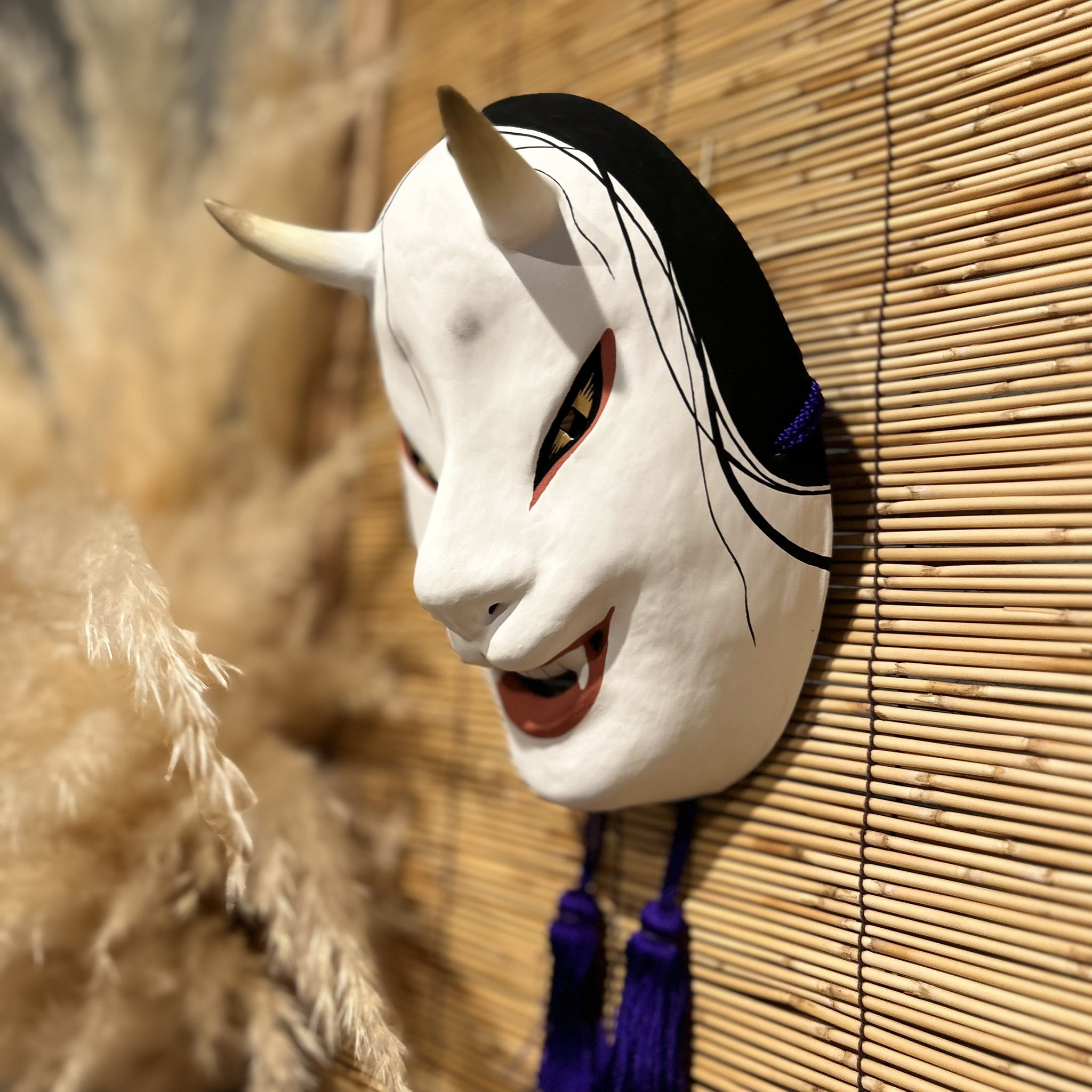 鬼女 神楽面 咥え面 生臭く