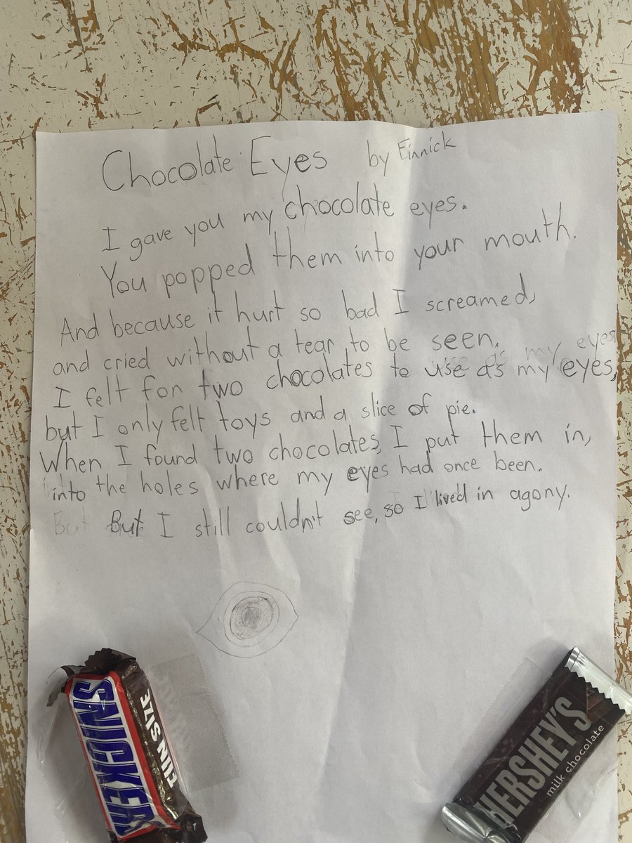 Good2bdunn's tweet photo. @catturd2 I often tell my grandson is eyes look so chocolate i want  to eat them, so he wrote me a poem for my birthday 😁 https://t.co/34gO3mdZuN