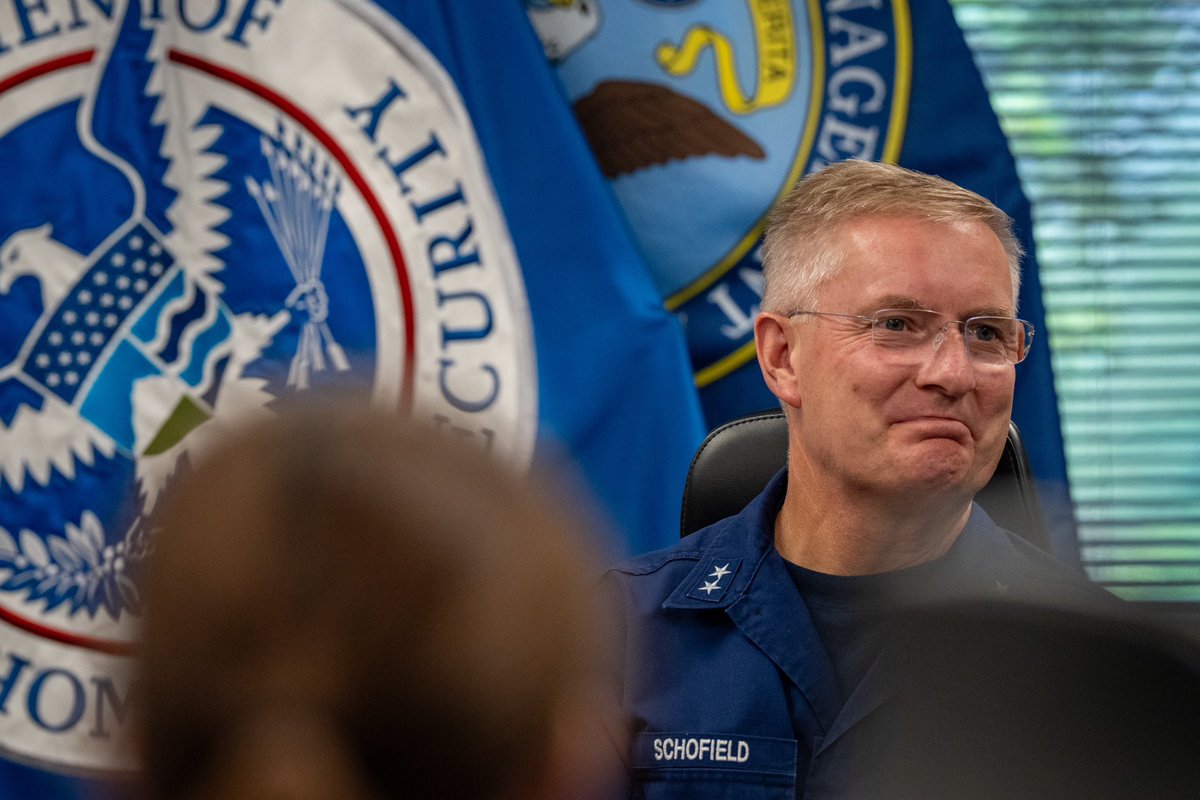 USCGSoutheast's tweet photo. Today, @uscg District 7 commander Rear Adm. Schofield visited @femaregion4 to discuss the federal response to #HurricaneDebby with #FEMA leaders including Rob Ashe, Glen Sachtleben, Noel Gniady-Banford, Paul Williams and Manny Toro. #FL #GA #SC #HurricaneSzn2024 @DHSgov @NHC_TAFB https://t.co/J9YSeY4kZ5