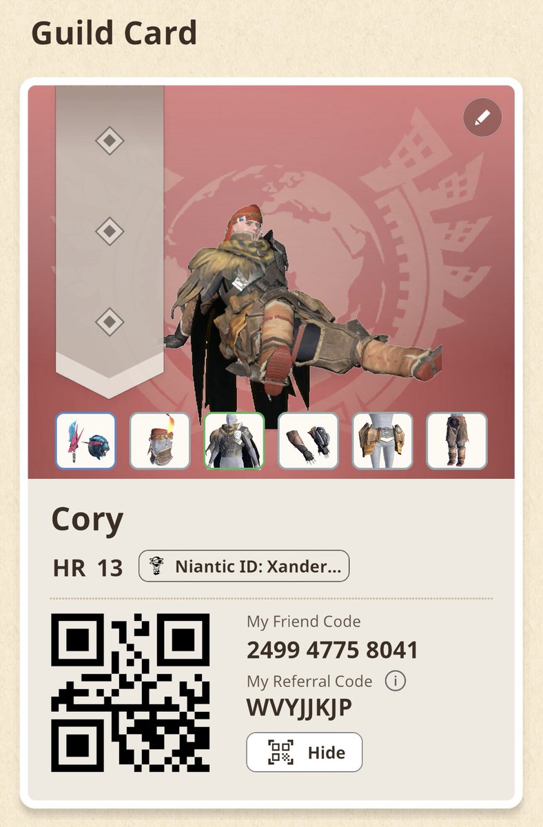 itsXanderRey's tweet photo. Add Me #MonsterHunterNow #Niantic https://t.co/QzuwnyNe7O