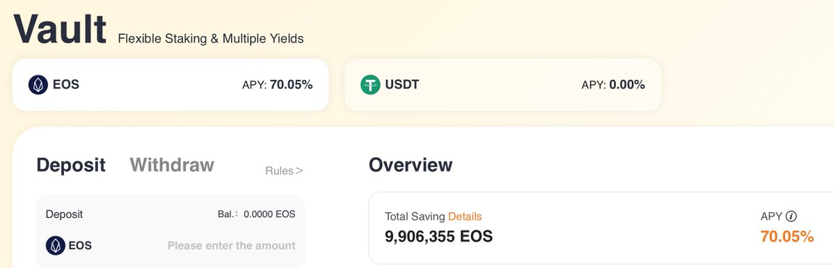 DefiboxOfficial's tweet photo. APY hitting: 70%+
The choice of 10 million $EOS

https://t.co/rJC9AGZAV1

Audit by @BlockSecTeam + multisig #EOS #BP + open source to @EOSNetworkFDN https://t.co/GcskjGOrYM
