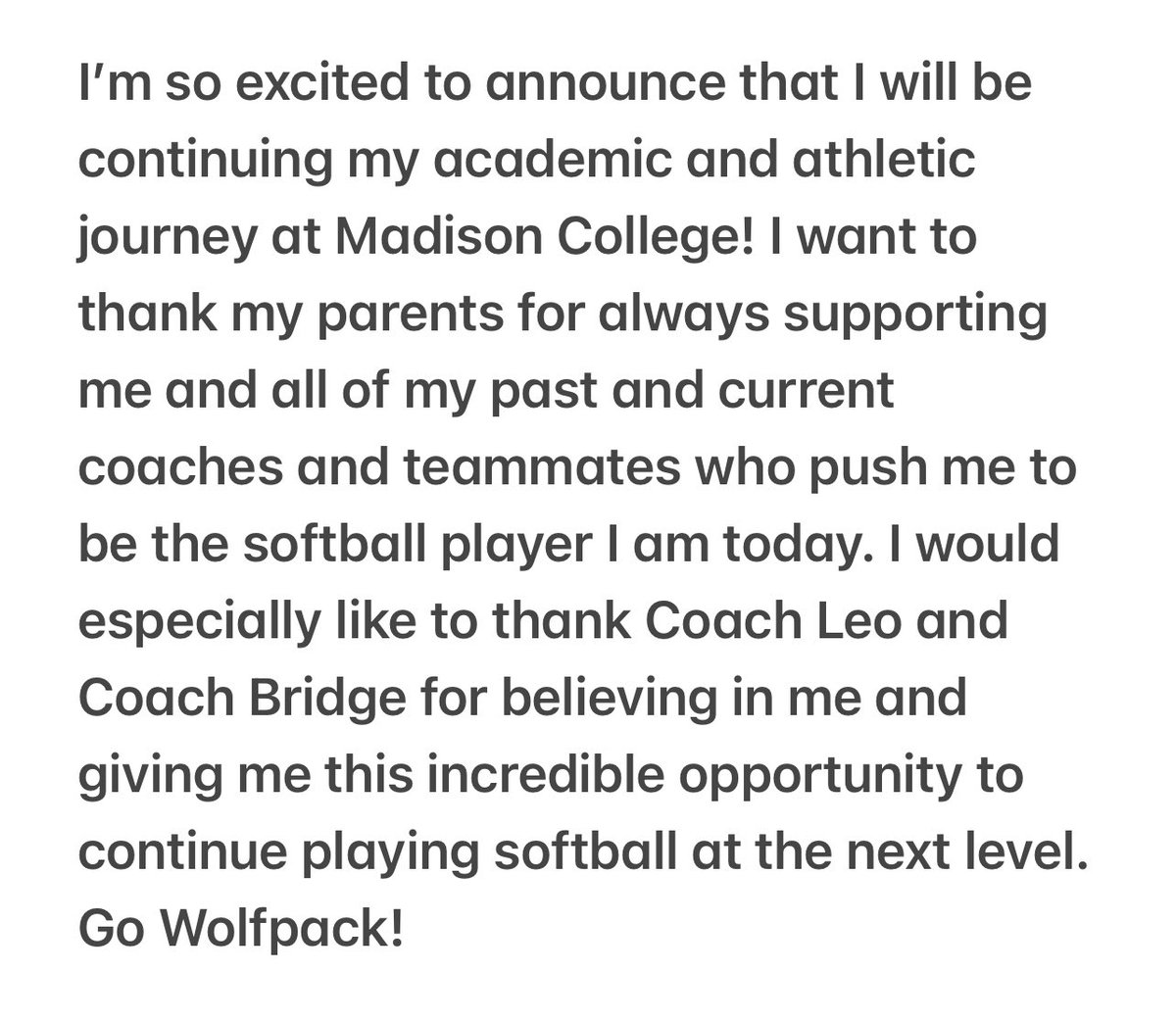 kelseymev29's tweet photo. So excited! #wolfpack @packwsoftball https://t.co/FlN4C5xBa0