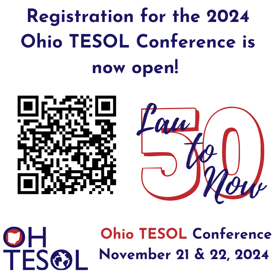 Registration is now OPEN for the 2024 Ohio TESOL Conference! Early bird pricing is available until September 15th! ohiotesol.org/web/ohio-tesol…