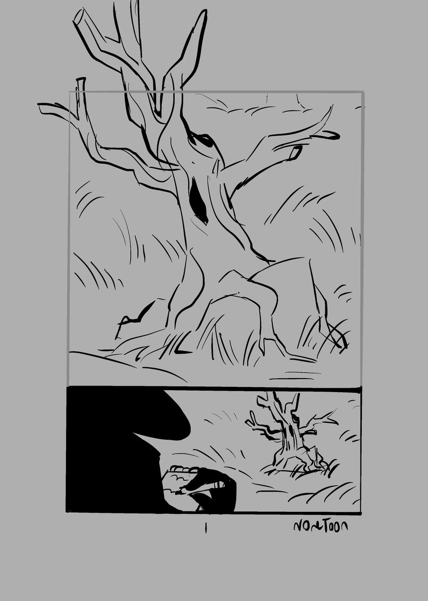 NoneToon's tweet photo. Another little comic idea that I like to revisit every now and again! Little town filled with animals that are persistently tormented by various monsters living in the woods that surround them. (1/3) https://t.co/boSFW5Uqka