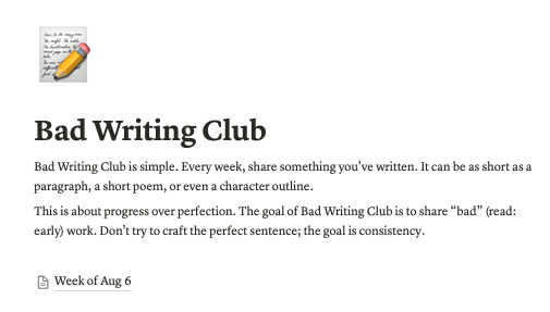 Excited to debut a new kind of writing club with <a href="/ktzhu/">katie</a> ✍️ From SF bloggers to Brooklyn writers. 10 years ago we met on Twitter and now we here! ☺️