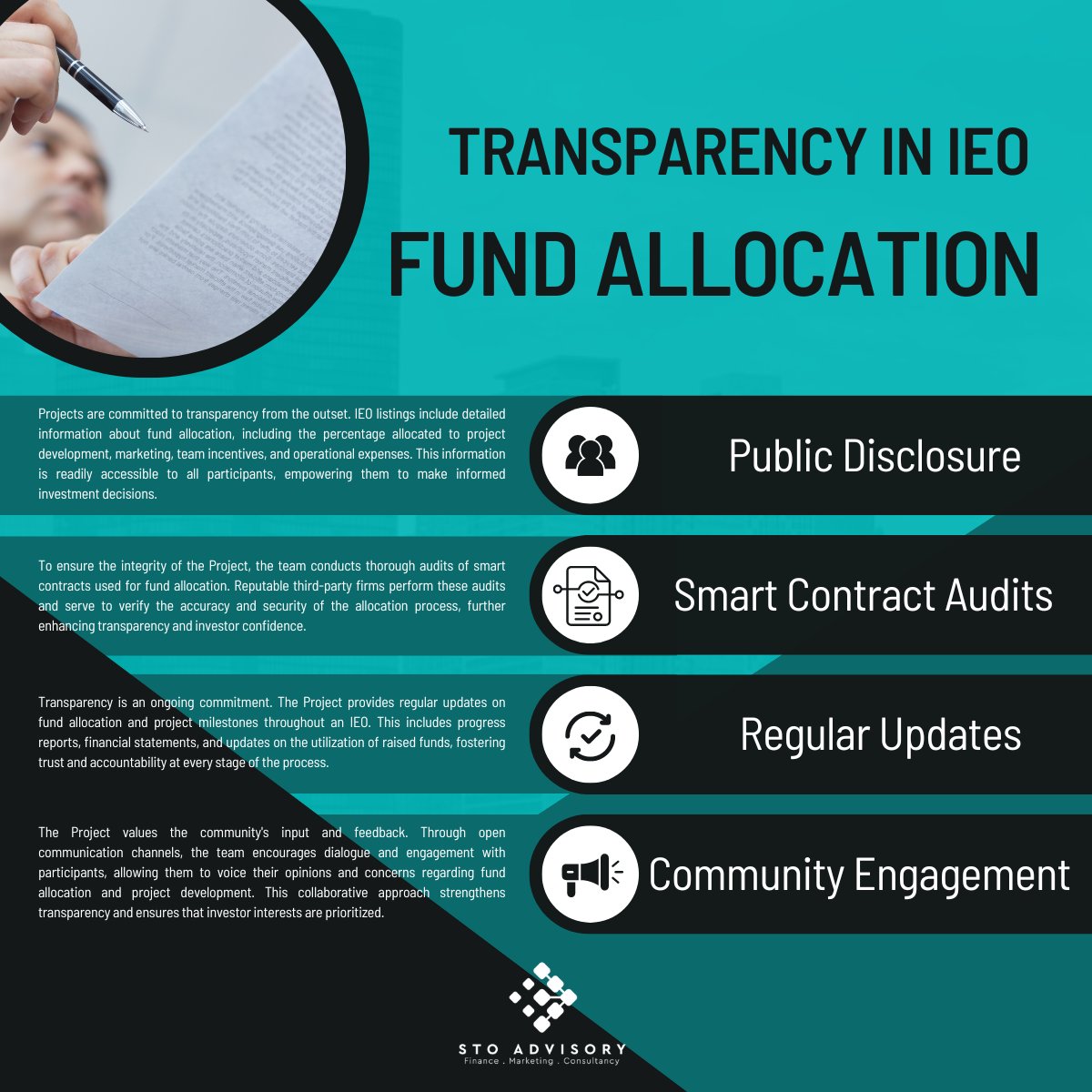 StoAdvisory's tweet photo. 🔍 Transparency in Fund Allocation: Building Trust in the Crypto Space
 
In the world of cryptocurrency, transparency is paramount. Here's how we uphold transparency in the IEO fund allocation process.

#Transparency #IEO #Cryptocurrency #Blockchain https://t.co/bhYYdPNKn8