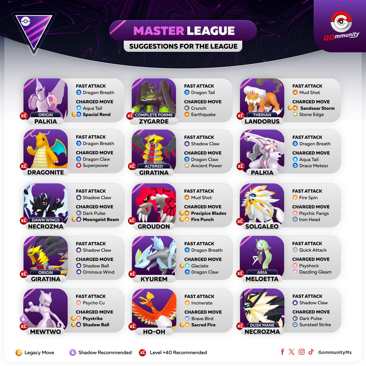 GommunityMx's tweet photo. 🥊 Master League
🗓️9-16 Agosto / August 

#PokémonGOApp #GOmmunity #Niantic #Pokemonfanart #Pokemontrainer #PokemonGO #PlayPokemon #Pvp #GOBattleLeague https://t.co/8xJiJasHhp