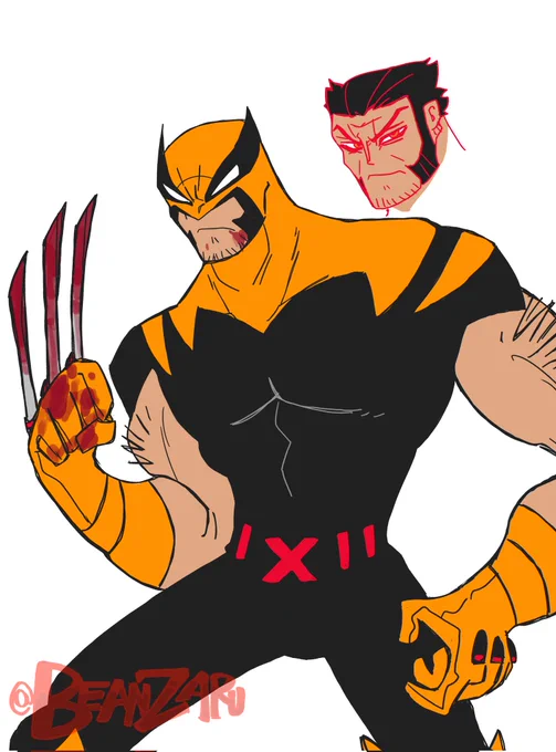 Rq how yall feeling about this design now that I've finally shown his legs??ALSO CRAZY U CAN TELL I SLOWLY GOT MORE COMFORTABLE DRAWING WOLVERINE, VISUALIZING PROGRESS IS SO COOL. 