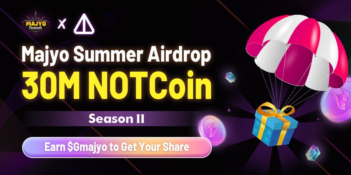 Mokoko_AI's tweet photo. 📣📣In order to better help users to complete the S2 incentive campaign, we have done some optimization and adjustment, no deadline! the sooner you complete the campaign, the more prize🔥 🔥 

🕔S2 campaign time:  
      No deadline

🪂Airdrop rules: 
     When the accumulated points generated by all 
     players reach 10 billion $gMajyo, $30 million $NOT 
     prize pool will be unlocked (will be based on the           
     $NOT price of 0.015U for the equivalent 
     transformation).

🧮Airdrop Calculation: 
      Airdrops will be made accordingly based on players' 
      points output, spending, and battle rankings.

🎉Let's fucking go!
👉 https://t.co/kEpmuTt0l3