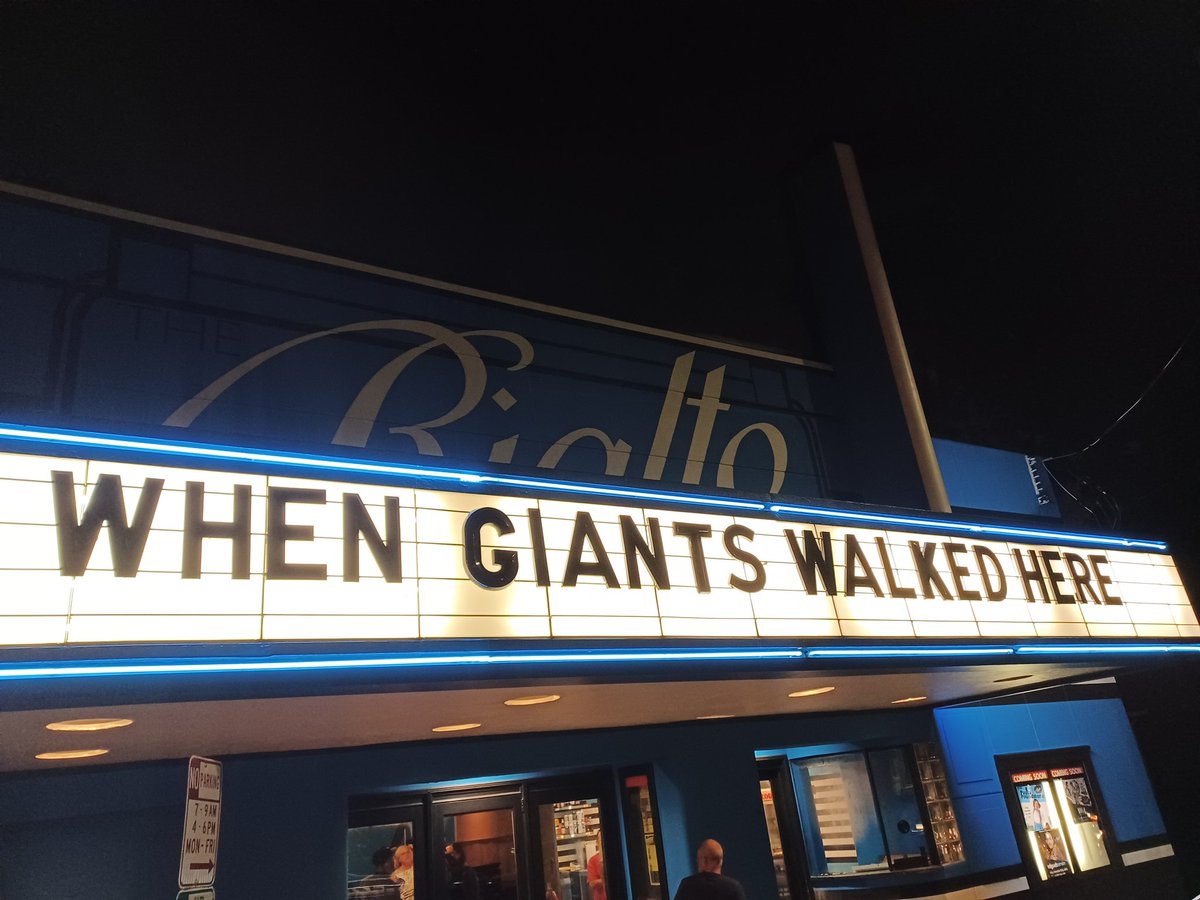 Statmark's tweet photo. Tonight I walked back into the theater I first stepped into in 1993 for Rocky Horror, but tonight for the world premiere of #WhenGiantsWalkedHere by @ChrisLeaTV &amp; @CliffBumgardner. A TREMENDOUS doc that I hope everyone checks out when it's available on the PBS App on Thursday! https://t.co/GzCGW5y9zo