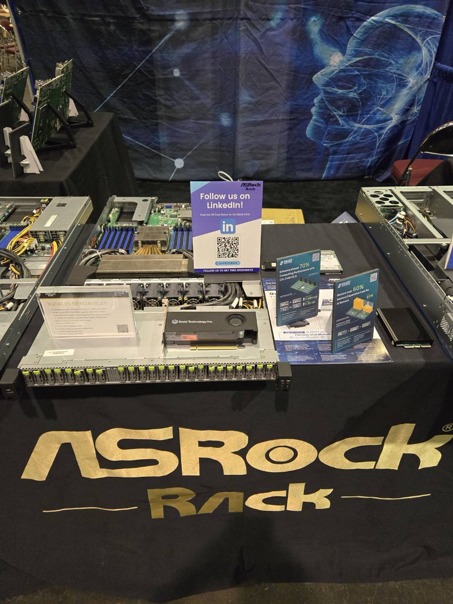 ASRock Rack Inc. (@asrockrack) on Twitter photo Exciting update from <a href="/ASROCKRACK/">ASRock Rack Inc.</a> on Day 1 of the FMS: the Future of Memory and Storage! ๐
Visit us at booth 1252 to explore our latest all-flash server solutions built to support a significant number of NVMe drives, including the 1U24E1S-GENOA/2L2T and 1U12E-GENOA/EVAC. Exciting update from <a href="/ASROCKRACK/">ASRock Rack Inc.</a> on Day 1 of the FMS: the Future of Memory and Storage! ๐
Visit us at booth 1252 to explore our latest all-flash server solutions built to support a significant number of NVMe drives, including the 1U24E1S-GENOA/2L2T and 1U12E-GENOA/EVAC.