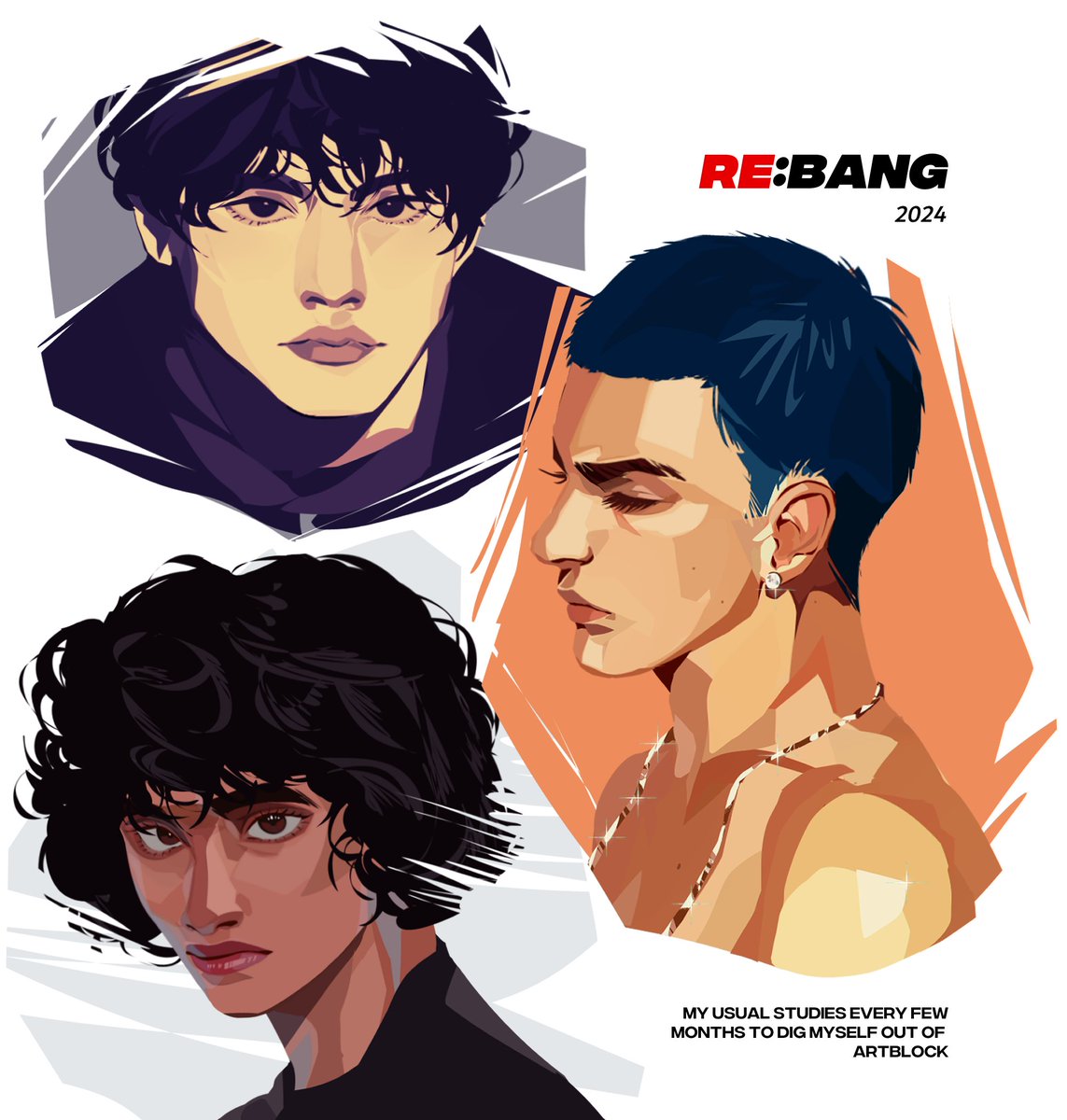 KEYUNYO's tweet photo. studies + stylization practice https://t.co/dRAOrGiYX4