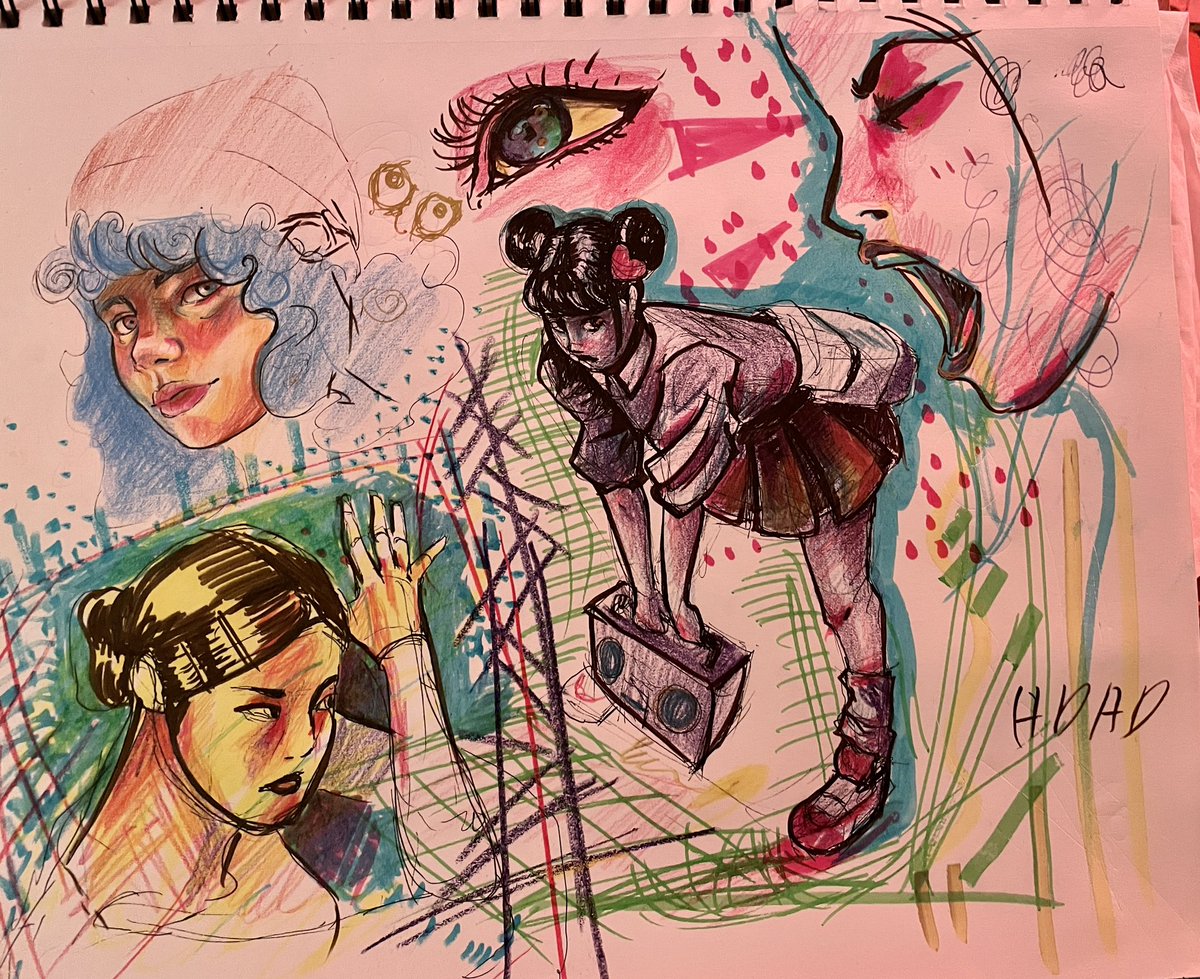 Been a while since I filled an sketchbook page 😅 sometimes I forget how fun it is to just do whatever
