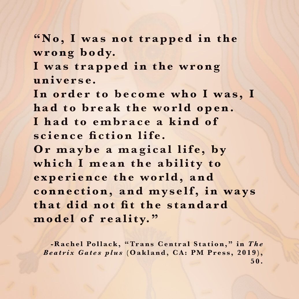 returning to wise words from beloved transcestor Rachel Pollack: