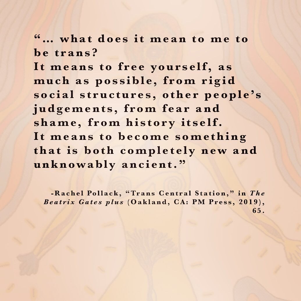 returning to wise words from beloved transcestor Rachel Pollack: