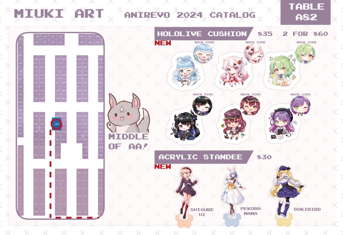 ArtsMiuki's tweet photo. (1/2) My catalog for  #anirevo2024 is here!! 
Find me at ✨A82✨ this weekend~
#artistalley #anirevo https://t.co/8agXNKkzs9