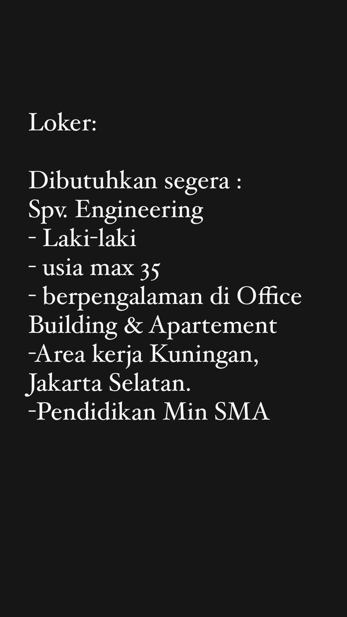 teman teman, izin share Loker yahh #lokerjakarta #lowongankerja