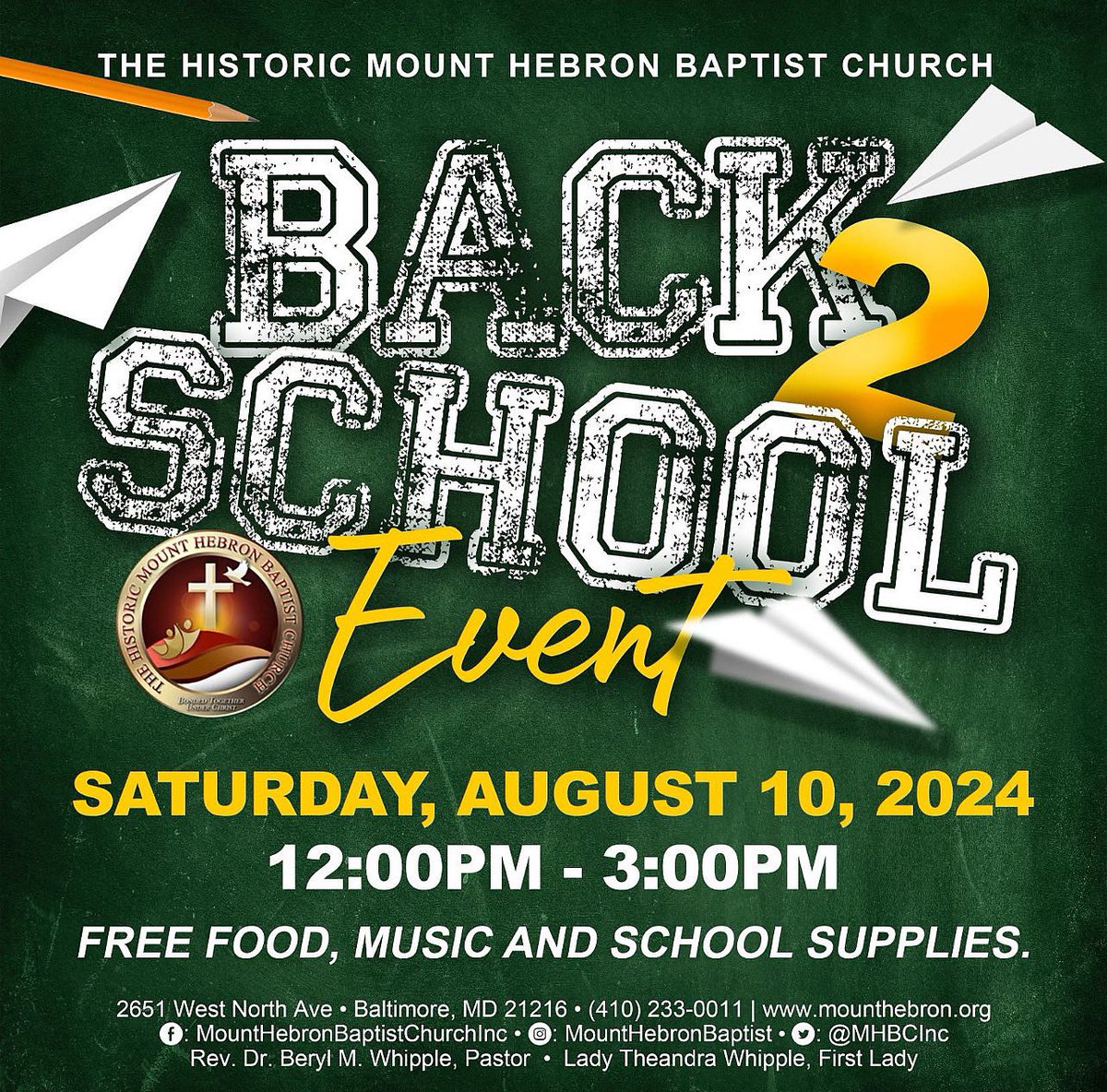 MHBCInc's tweet photo. We are just days away from our Back 2 School Event. Don’t miss it!!!! 
#mhback2school 
#mounthebron https://t.co/Y21Eja2LKq