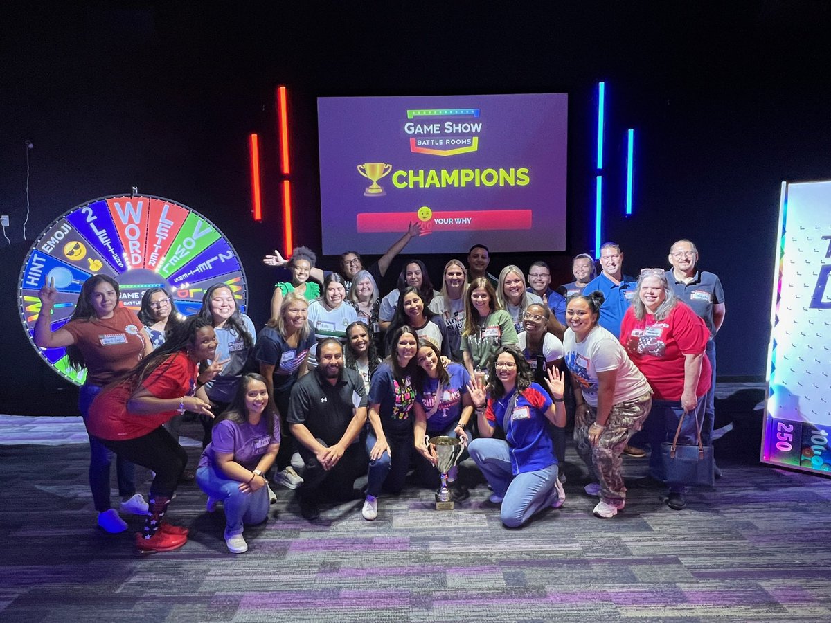 Team Brown grew this year so we spent time bonding at <a href="/gameshowbattle/">Game Show Battle Rooms</a> Room! Win or lose, we had a great time as a team! Thanks to our admin for making it happen! <a href="/mcastellanos3/">Maria T. Bloomfield</a> @Fountain_AP @Haley Wolf!