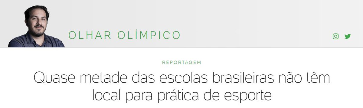 Levantamento do Ministério da Cidadania a partir do Censo Escolar da Educação Básica 2020 aponta que 47% das escolas de educação básica do país não tem espaço para prática esportiva. 

Para além do barato que é contar medalhas, a saída desse país pode ser, sim, pelo esporte.