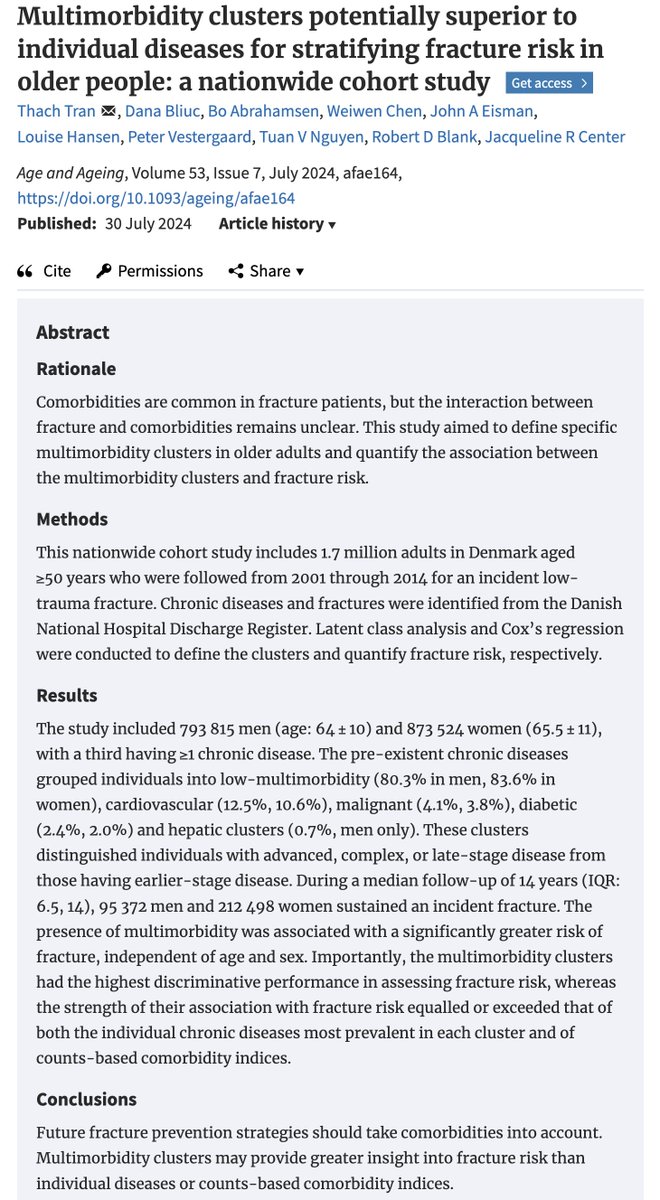 Multimorbidity has not been formally considered in the assessment of fracture risk. Here, we offers a framework for doing so.