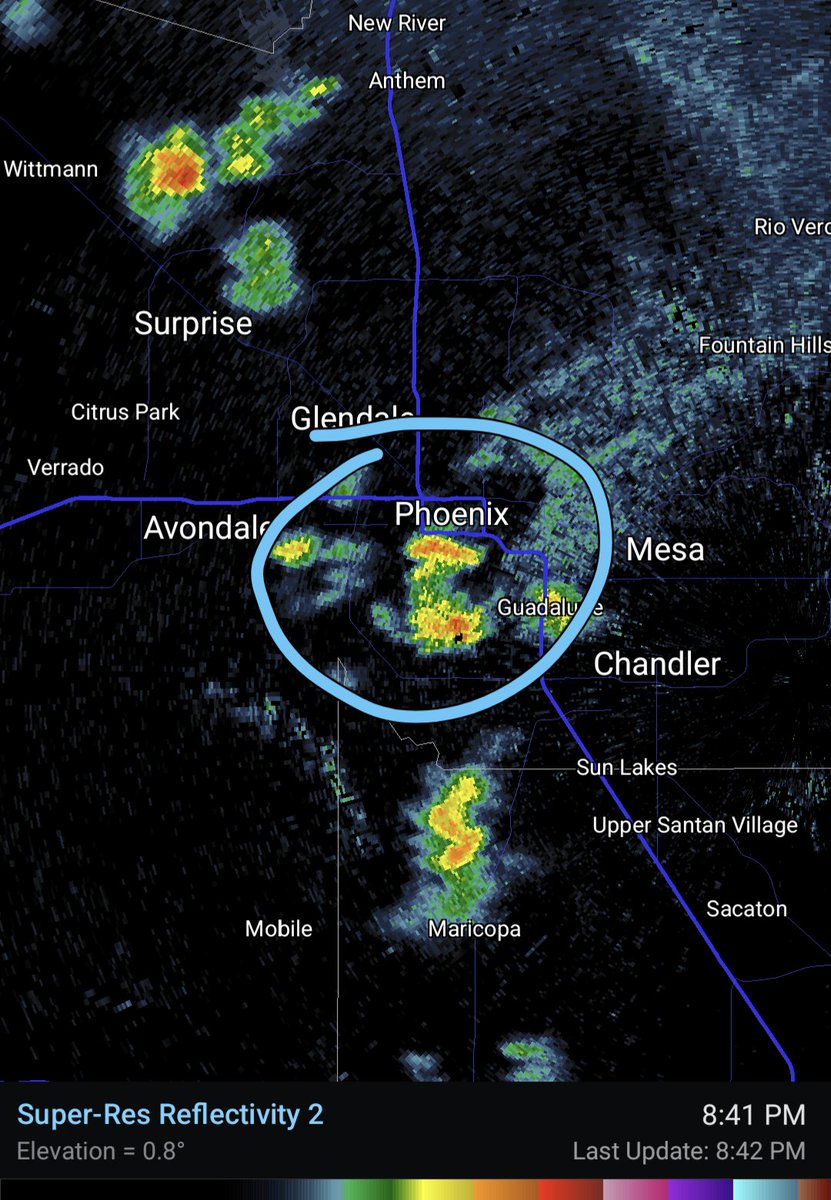drhenz_wx's tweet photo. Hey #azwx
Not sure if these are going to be able to reach escape velocity & blend... but at least they're trying along the OFB collisions right in the ❤️ of Phoenix #IThinkICan #WeNeedTheRain 🤞
Sssssshhhh we're hunting rain https://t.co/rE3engG6Nt