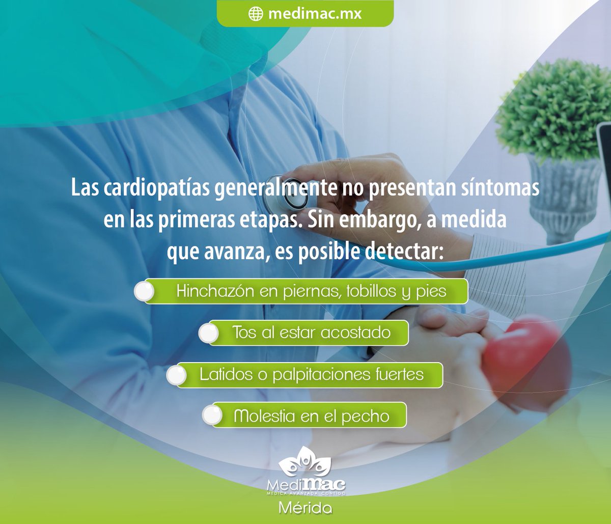 medimacmx's tweet photo. Cuando detectamos síntomas es importante acudir con un cardiólogo de manera oportuna puede ayudar a determinar el mejor tratamiento de los síntomas están causados por una miocardiopatía y a controlarlos.

Contáctanos al 999 478 7100 #MediMAC #Mérida https://t.co/UyOmvB8ykv