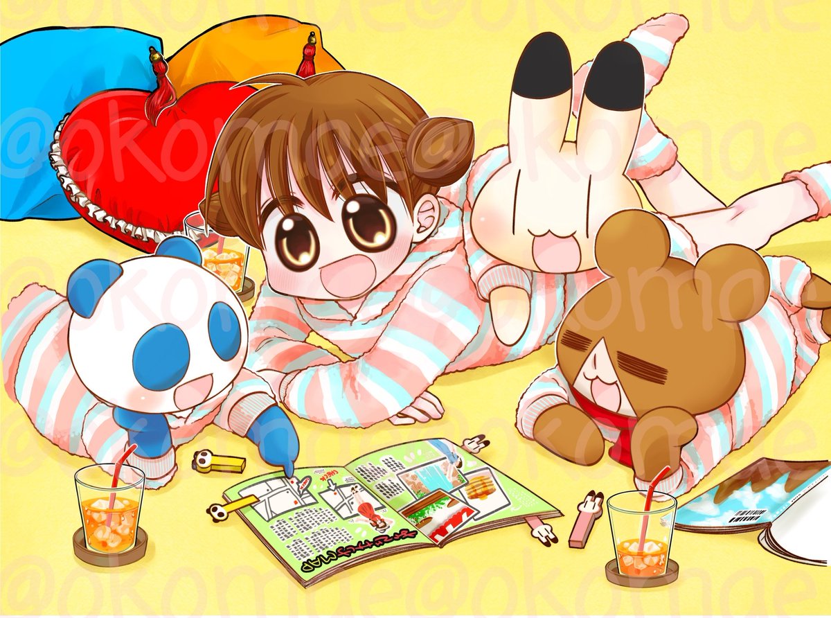 「ガルフェスで販売される生プリ絵はこちら。←ラフ     完成→もっと小物散らした」|前川涼✨アニ横23巻4月🙇のイラスト