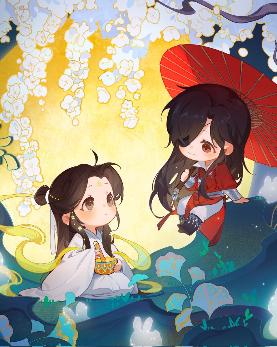 flwrxielian's tweet image. Good hualian morning! I offer chibi hualian today 🥺