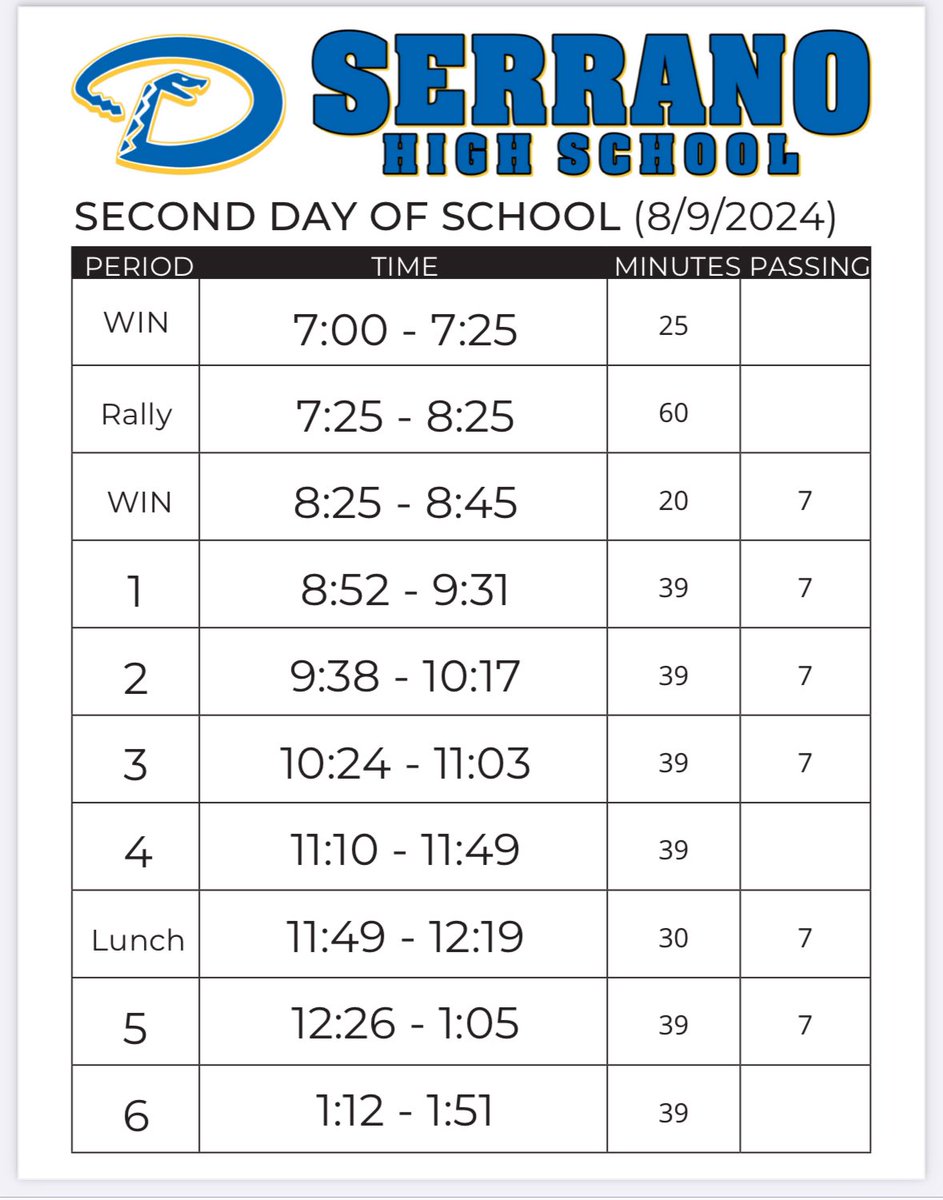 Serrano_Nation's tweet photo. first weeks schedule! https://t.co/Qb7IATAhmY