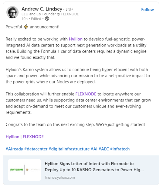 hyliionaire's tweet photo. Hope to see this collaboration come to fruition 🤞💪@hyliion @realThomasHealy #flexnode #karno https://t.co/JxoOg4SAKW