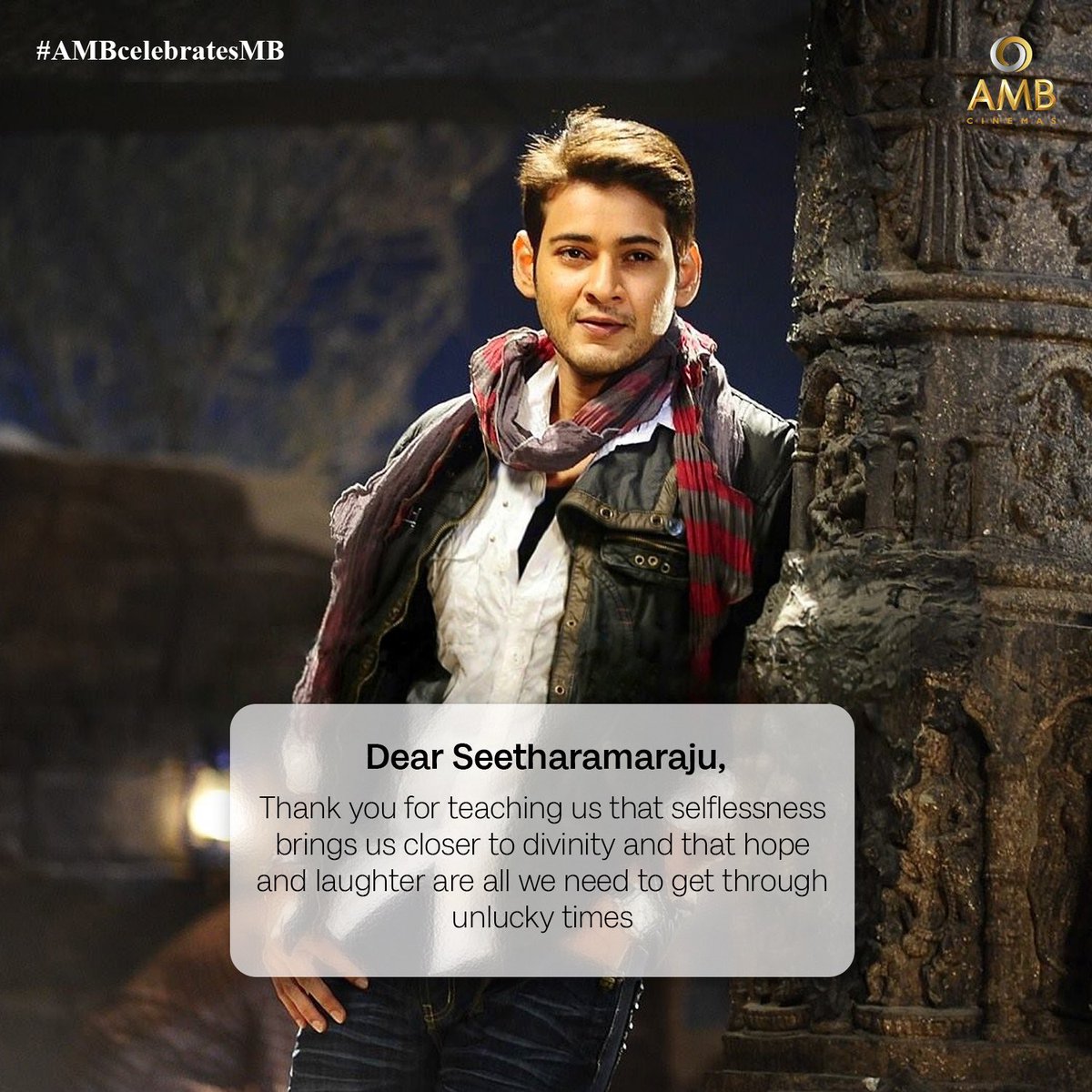 amb_cinemas's tweet photo. This man didn’t just live in those roles…..he left an experience for every cinema lover 🔥  

Super Star ⭐️ #MaheshBabu #AMBcelebratesMB #CelebrateSSMB @urstrulymahesh #AMBCinemas https://t.co/5F7IIj9KAj