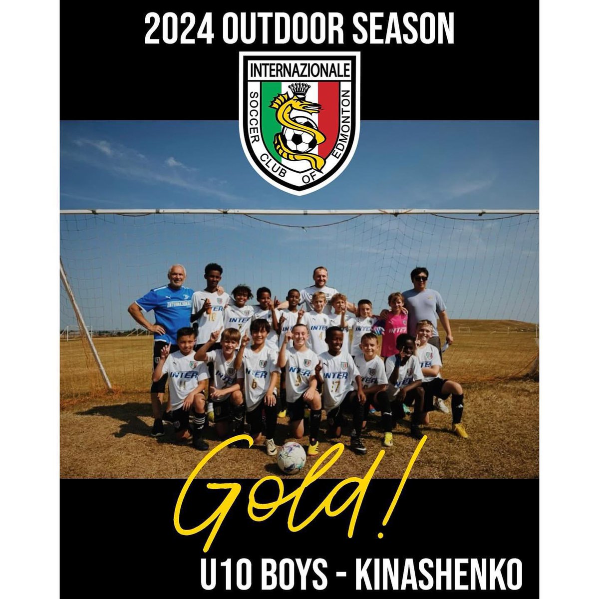 Congratulations to the @internazionale_u10b team for finishing FIRST in their division for the 2024 Outdoor Season!  Amazing job boys + coaches! Another team making us PROUD!
#yeg #yegsoccer #clubsoccer #developmentalskills #internazionale⚫️🔵 #webleedblue #emsa #u10 #firstplace