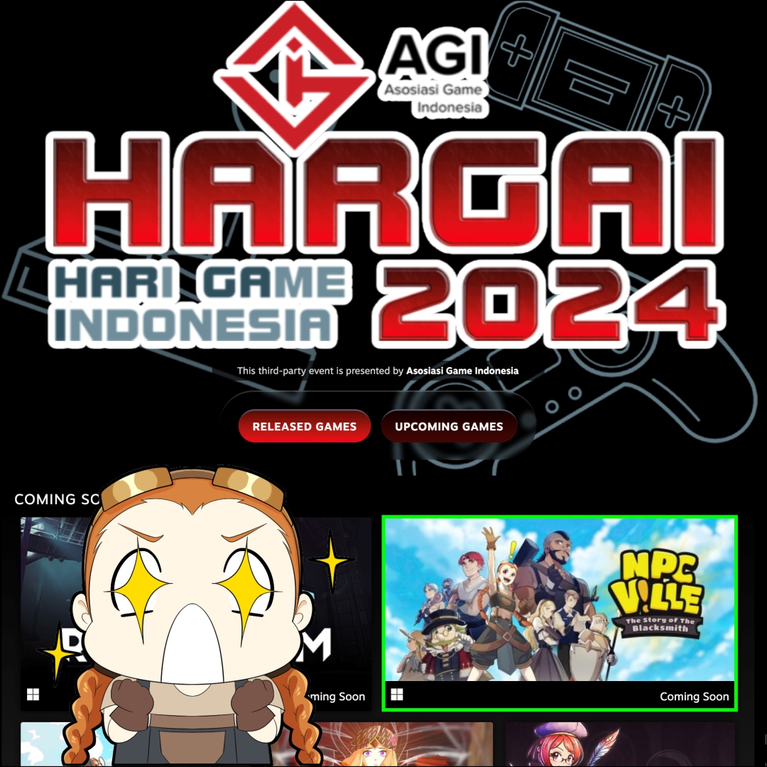 Dear NPCs,

Today, I'm even more excited.

To welcome Indonesian Game Day, we join the line of cool games from Indonesia in the Steam event held by <a href="/asosiasigame_id/">Indonesian Game Association</a> !

Don't forget to wishlist us and check out my friends who are there too!!

- Aimee

#npcville #ProudToBeNPC