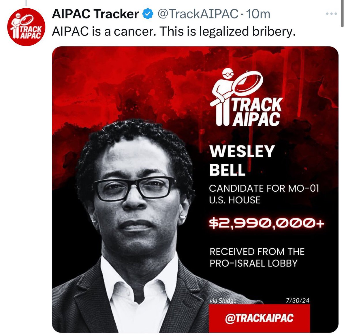 Byoussef's tweet photo. This is an absolute joke . Why have elections then ? Let’s have AIPAC rule and get it over with https://t.co/m6t0YpVWiL