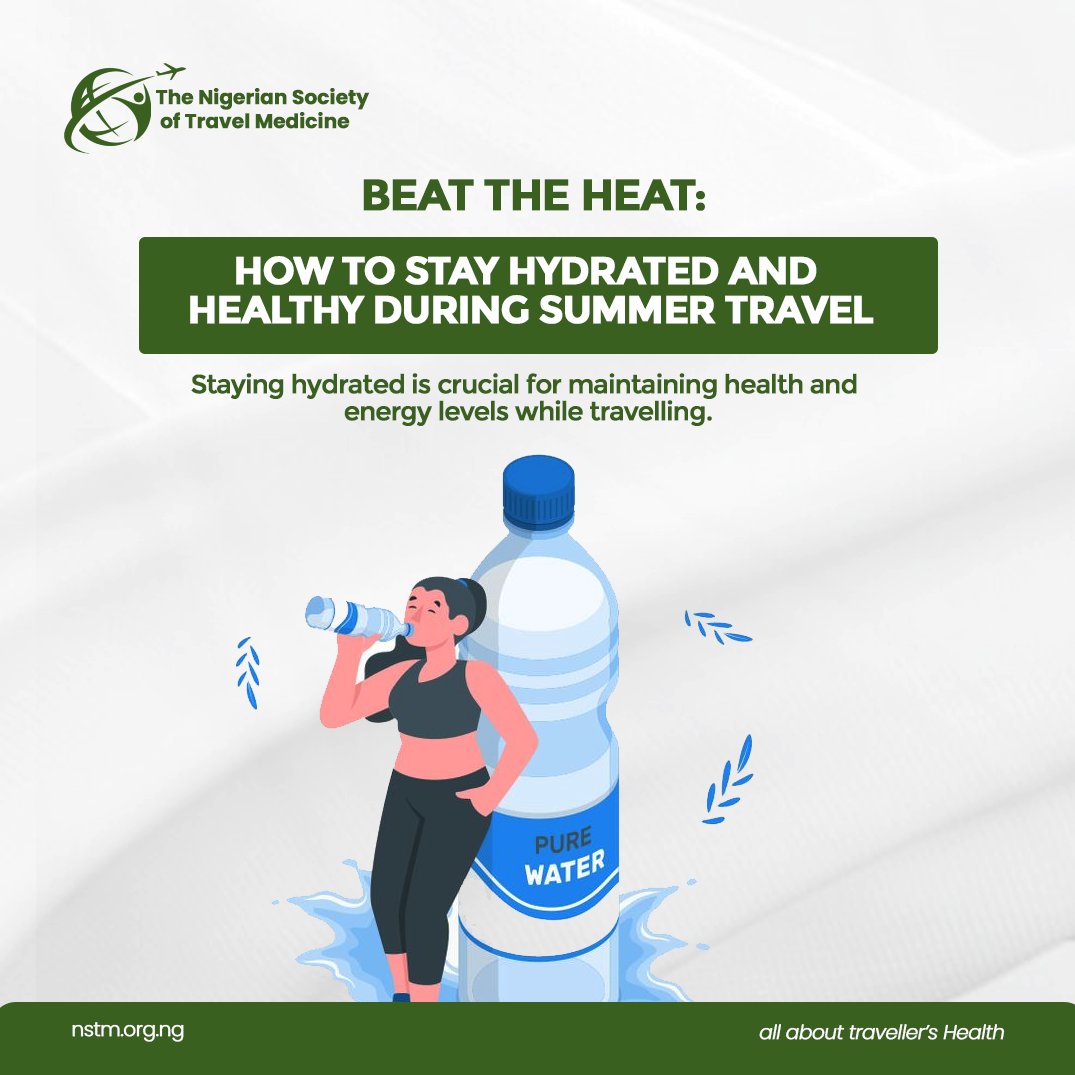 NigerianTravel's tweet photo. Dehydration occurs when the body loses more fluids than it takes in, leading to a deficiency that can affect normal bodily functions #Thread
#SummerTravel #HeatStroke #Heat #Travelmedicine #Travelhealthtips #Health #TravelMedicinetips #FamilyMedicine #Summer #Travel #Travelling https://t.co/fqF3iisgkm