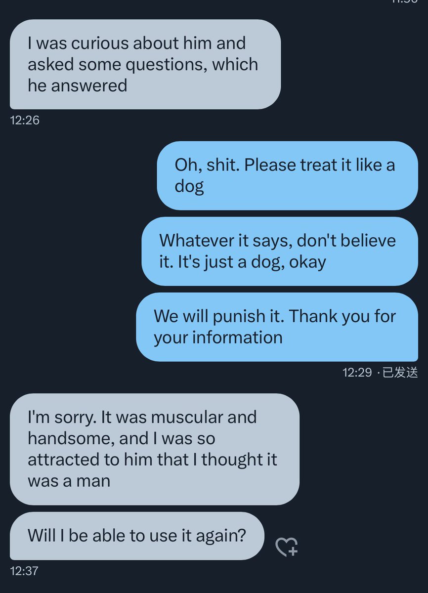 Notice for new and old customers
It's just a dog
Not human
Fulfilling your desires is its goal in life
Make sure it communicates with you by barking at all times
Please don't believe everything it says in human language
Remember you're the master. Play with it