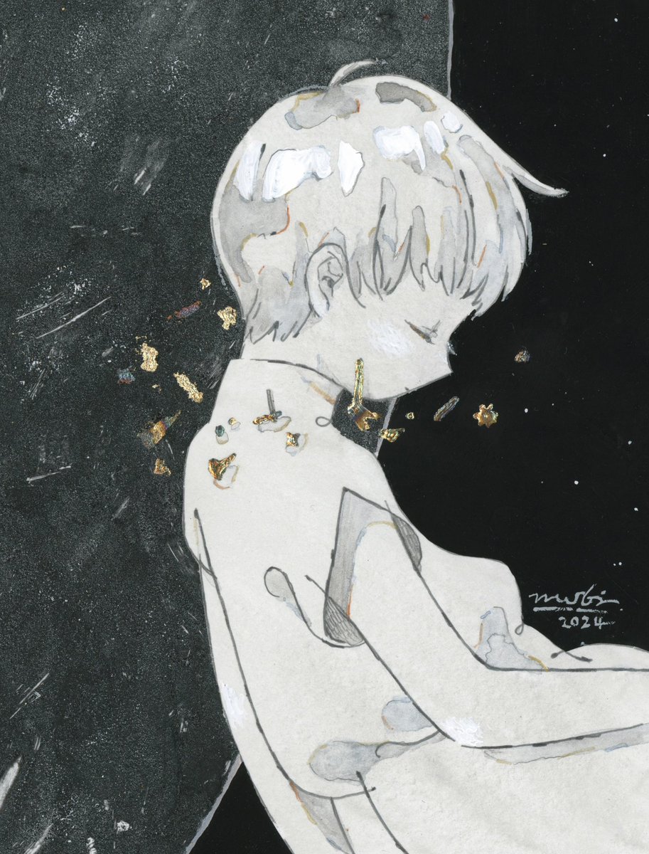 「「冷たい円床で見る夢」#企画展_白月の夜_楽園で会いましょう 」|むすび▶︎3.21.-4.9 flower bedのイラスト