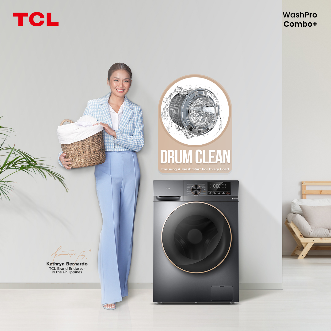TCLPH's tweet photo. Ensure your garments are effectively cleaned with TCL WashPro Combo+'s Drum Clean technology. It cleans the drum with hot water before washing.

#TCLWashPro #TCLComboPlus #TCLInspireGreatness #TCLPhilippines https://t.co/HLs8nz1AjM