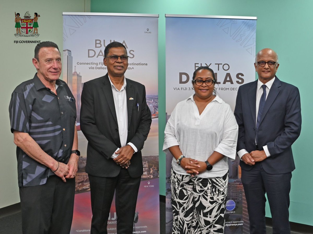 bimanprasad's tweet image. Celebrating Fiji Airways introduction of first-ever non-stop flights between Nadi-Dallas Fort Worth International Airport in Texas commencing in December, 2024. @Fly_FijiAirways
#Dallastexas #fijinews #nonstopflights #fijigovernment