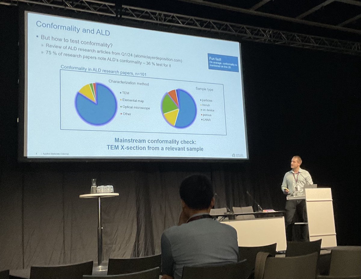 rlpuu's tweet photo. Super-interesting session going on at #ALDALE2024 - now Jesse Kalliomäki from Applied Materials going on #ALDep, showing #ALDconformality studies https://t.co/nUbxNdrpiE
