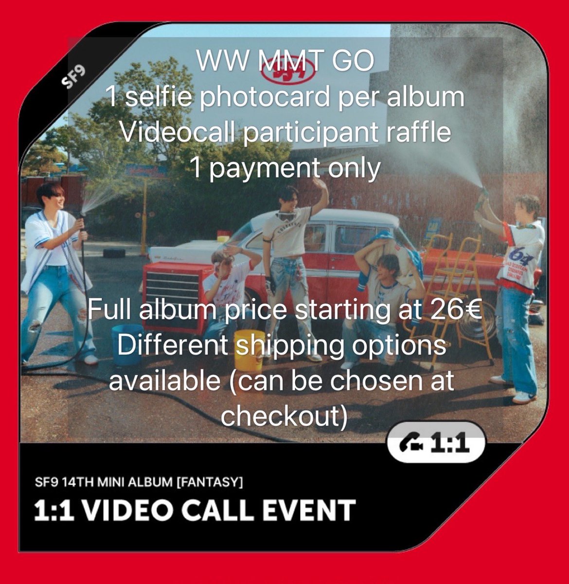 char__ly_0's tweet photo. ❤️SF9 [FANTASY] 1:1 VIDEO CALL EVENT MMT❤️

- Videocall raffle
- All costs are included in one payment, overpayments will be refunded to joiners
- With pc sorting

DL: 08.06. 6pm

Link to order in the comments 🫶

#wts #wtskpop #kpopsale #kpopsales #sf9 #sf9sale #wtssf9 https://t.co/qnagkijBzX